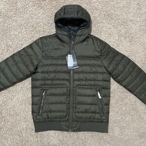 Pajar Maxwell Puffer Jacket Men Medium Green Military Camo Reversible Bomber